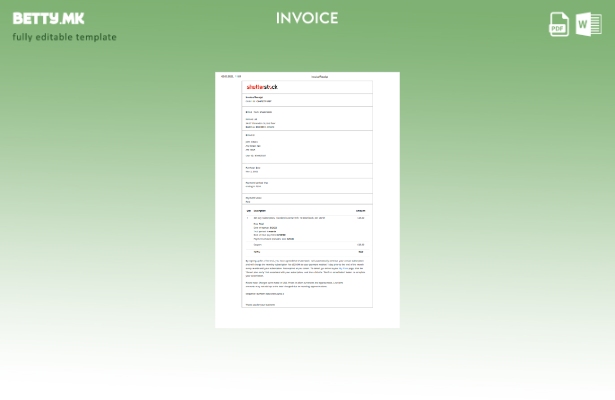 Шаблон за фактура во модерен стил на Ireland Shutterstock